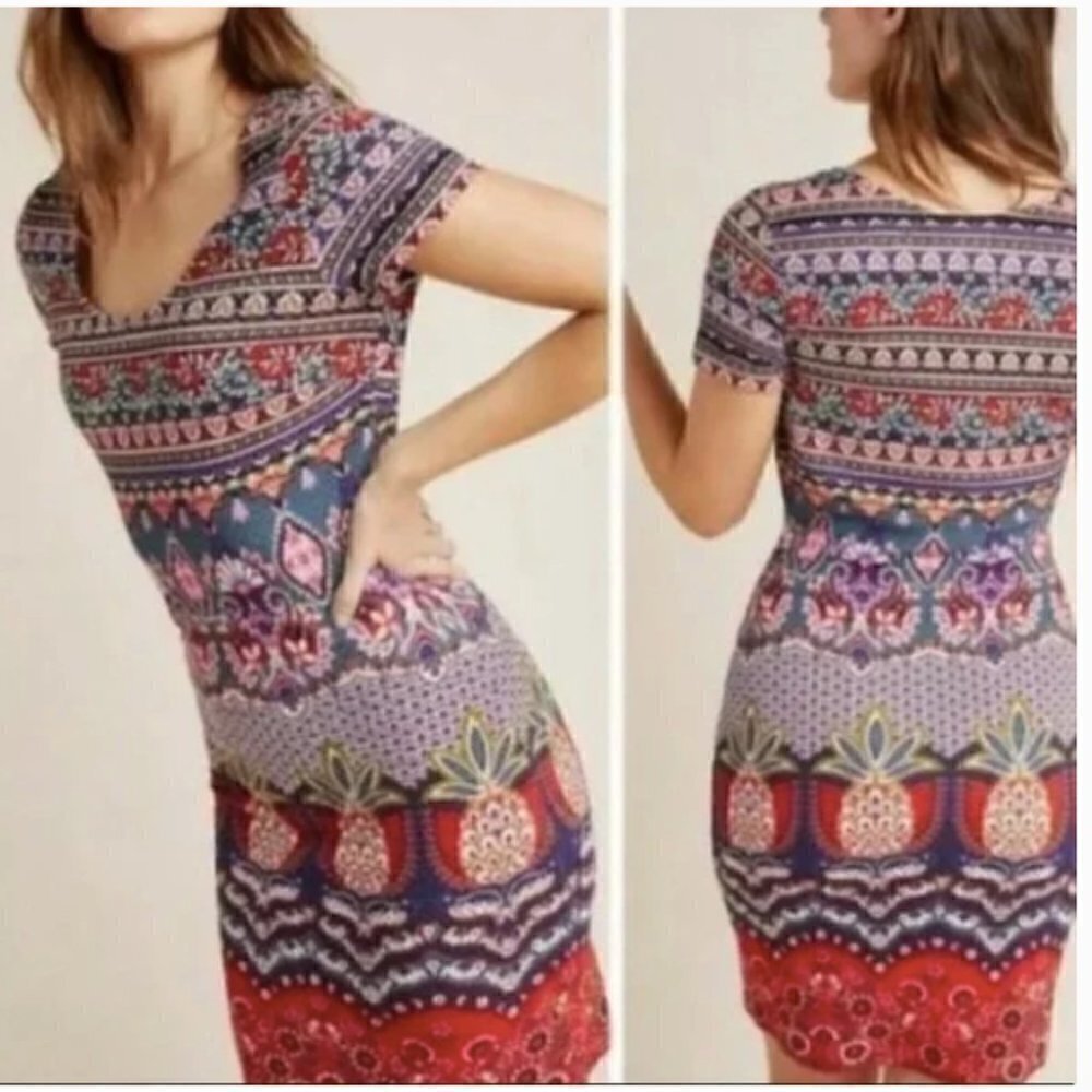 Farm Rio Georgina Short Sleeve Knit Mini Dress